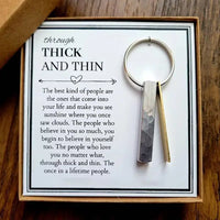 Through Thick And Thin Keychain In Gift Box