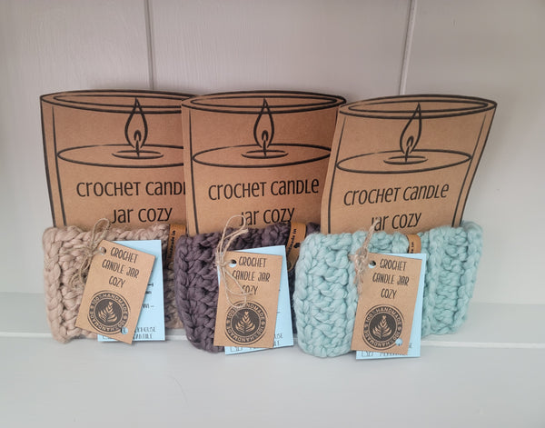 Crochet Candle Jar Cozy- Multiple Colors Available
