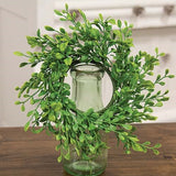 Fresh Sprouted English Boxwood Candle Ring