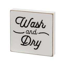 Wash And Dry Square Block Sign