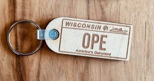 Ope Handmade Wood Keychain