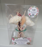 Wood Floral Reed Diffuser In Glass Jar- Multiple Designs Available