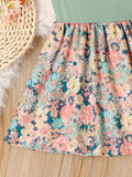 Girls Flower Print Summer Dress