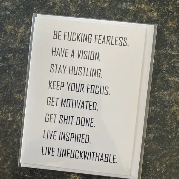 Be F***ing Fearless... Handmade Greeting Card