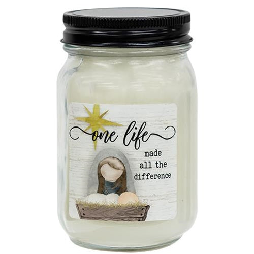 One Life Peppermint Scented Mason Jar Candle