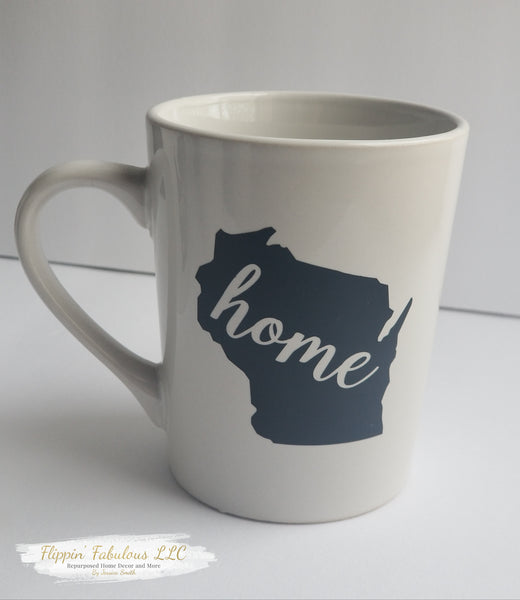 Home (Script) With State Handmade Mug ***CUSTOMIZABLE***