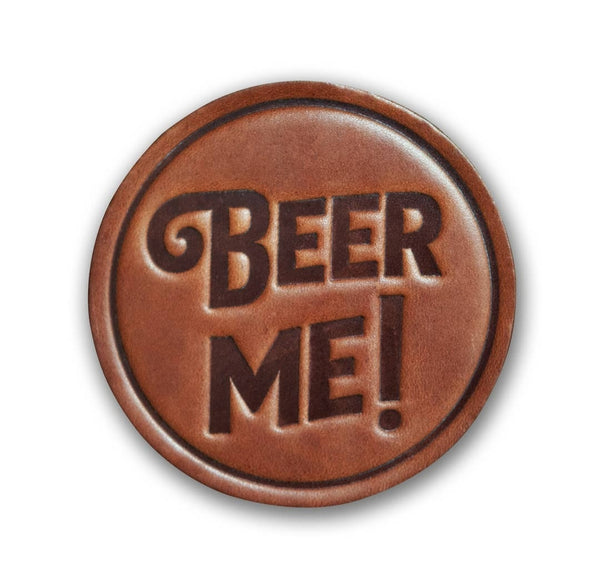 Beer Me! Handmade Leather Coaster
