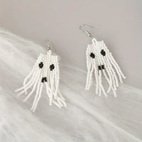 Beaded Ghost Dangle Earrings