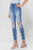 Flying Monkey High Rise Single Cuff Destroyed Skinny Jeans