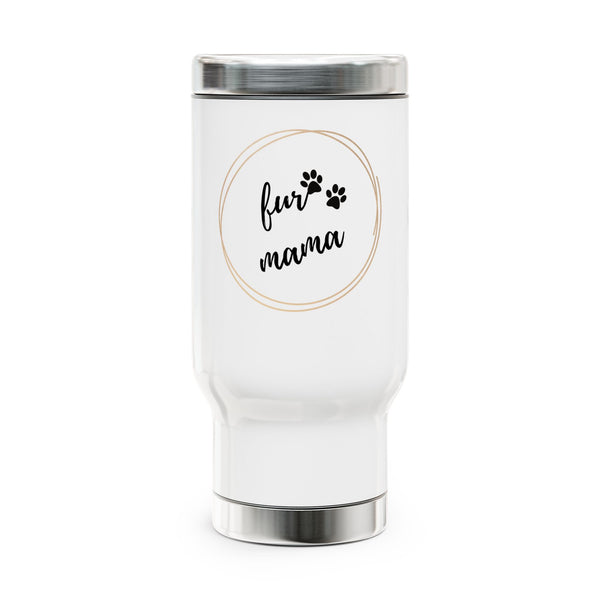 Fur Mama Stainless Steel Travel Mug with Handle, 14oz