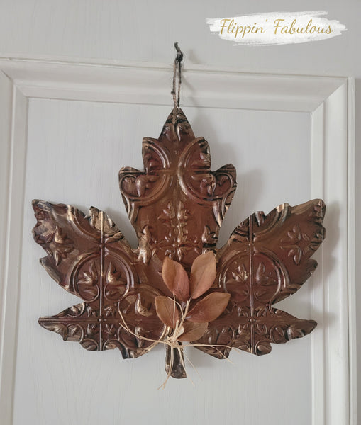 Handmade Faux Tin Leaf Hanger/Shelf Sitter