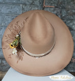 Sunflower Hand Burned Wide Brim Hat