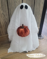 Handmade Ghost With Orange Pumpkin