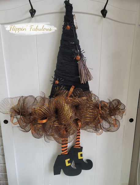 Handmade Witch Hat Wreath/Wall Decor