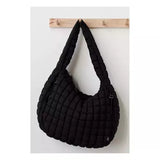Black Quilted Vegan Leather Crossbody Bag