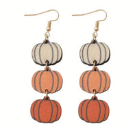 Pumpkin Trio Dangle Earrings