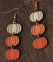 Pumpkin Trio Dangle Earrings
