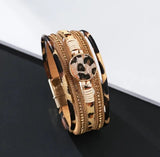 Leopard Disc Multi-Strand Magnetic Bracelet