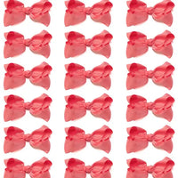 Set of 2 Clip-On 4" Ribbon Hair Bow (Multiple Colors Available)