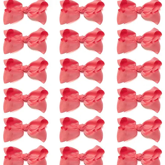 Set of 2 Clip-On 4" Ribbon Hair Bow (Multiple Colors Available)