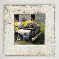 Chevy Flower Truck Small Framed Print With White Frame