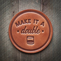 Make It A Double Handmade Leather Coaster