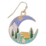 Cabin In The Woods Crescent Shaped Earrings