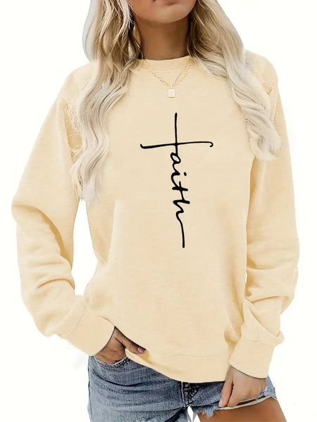 Faith Lightweight Sweatshirt In Apricot Color