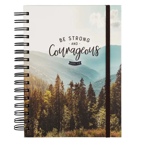 Be Strong And Courageous Joshua 1:9 Hardcover Wirebound Spiral Journal