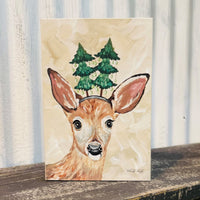 Doe Eyed Deer Block Sign