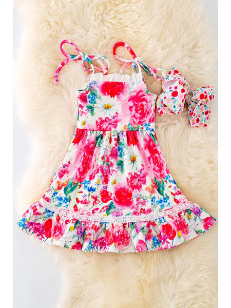 Toddler Girls Daisy & Peony Print Dress
