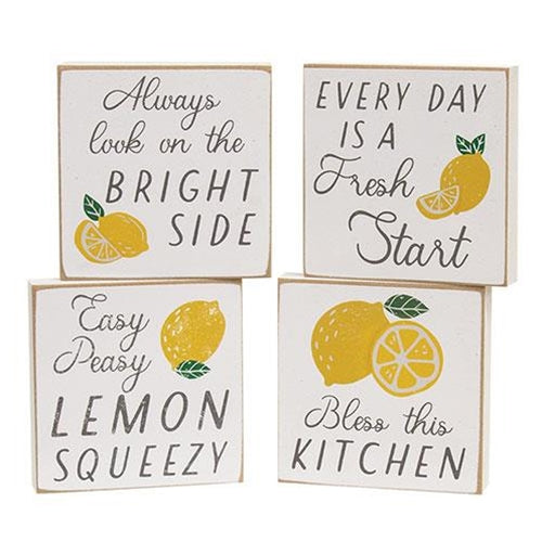 Easy Peasy Lemon Squeezy Block Sign