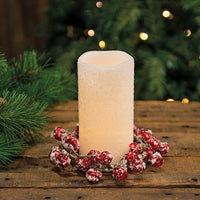 3.5" Joyful Red Jingle Bells With Snow Candle Ring