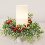 Frosted Boxwood & Gooseberry Candle Ring