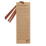 Footprints Faux Leather Bookmark