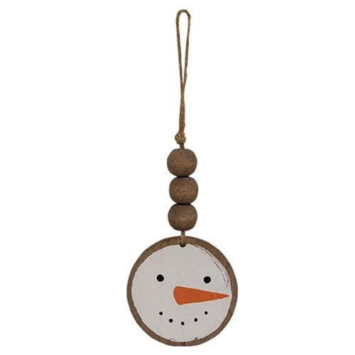 Smiling Snowman Beaded Ornament