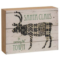 Santa Claus Nordic Reindeer Box Sign