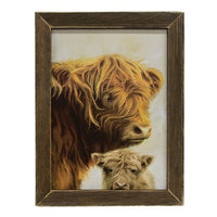 Highland Cow Mom & Baby Framed Print With Highland Cows