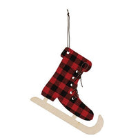 Red & Black Plaid Skate Ornament