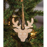 Nordic Reindeer Wood Ornament