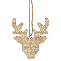 Nordic Reindeer Wood Ornament