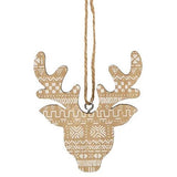 Nordic Reindeer Wood Ornament