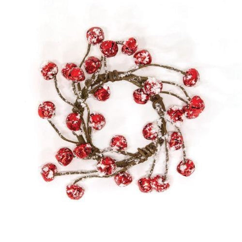 3.5" Joyful Red Jingle Bells With Snow Candle Ring