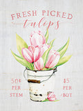 Fresh Picked Tulips Handmade Block Sign