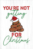 You're Not Getting (poop) For Christmas Block Sign