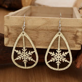 Leatherette Silver Glitter Snowflake Earrings