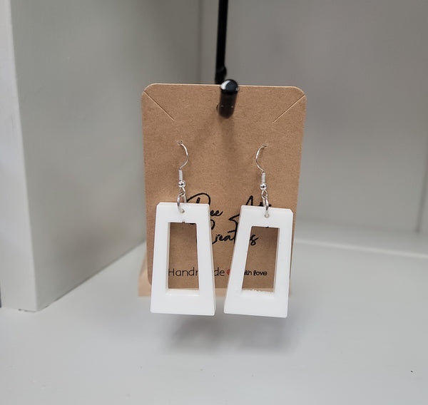 Modern Rectangle Cutout Resin Earrings- Multiple Designs Available