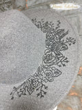 Roses Hand Burned Wide Brim Hat