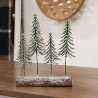 Snowy Pine Forest On Log