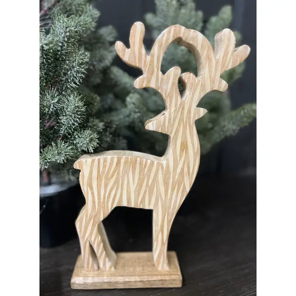 Striated Wooden Reindeer